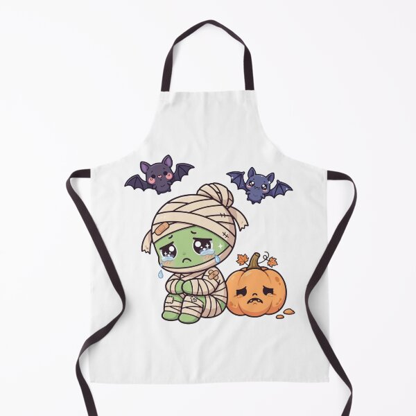 Item preview, Cute Sad Mummy Halloween Kawaii Pumpkin Bats designed and sold by ThePrintArt.