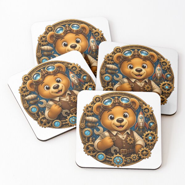Item preview, Steampunk Teddy Bear Engineer Retro Inventor Mechanical Gear designed and sold by MirengLab.
