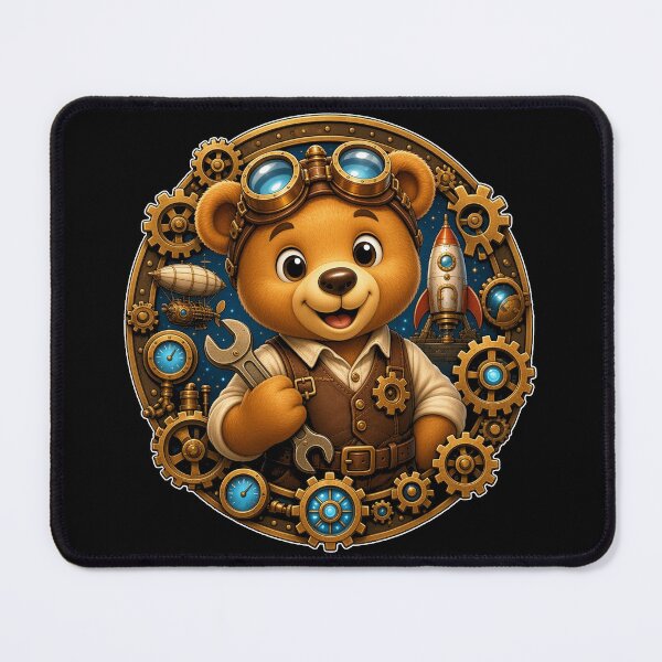 Item preview, Steampunk Teddy Bear Engineer Retro Inventor Mechanical Gear designed and sold by MirengLab.