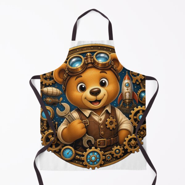 Item preview, Steampunk Teddy Bear Engineer Retro Inventor Mechanical Gear designed and sold by MirengLab.