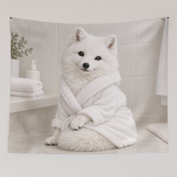 Item preview, Arctic Fox White Bathrobe designed and sold by Sillytoe.