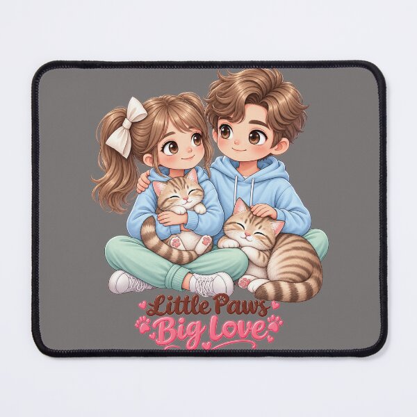 Item preview, Cute Cat Couple Love Illustration – Kawaii Matching Couple with Cats designed and sold by Meluna-studio.