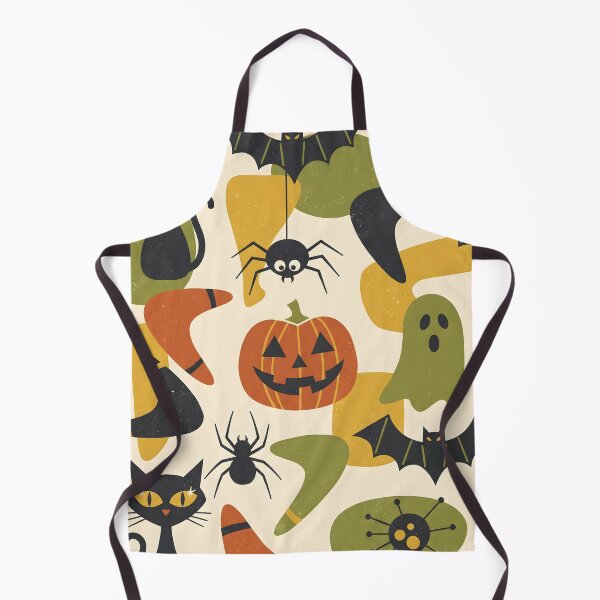 Item preview, Mid-Century Modern Halloween Pattern -  Spooky Cute Ghosts & Pumpkins  designed and sold by ShabanMerch⭐⭐⭐.