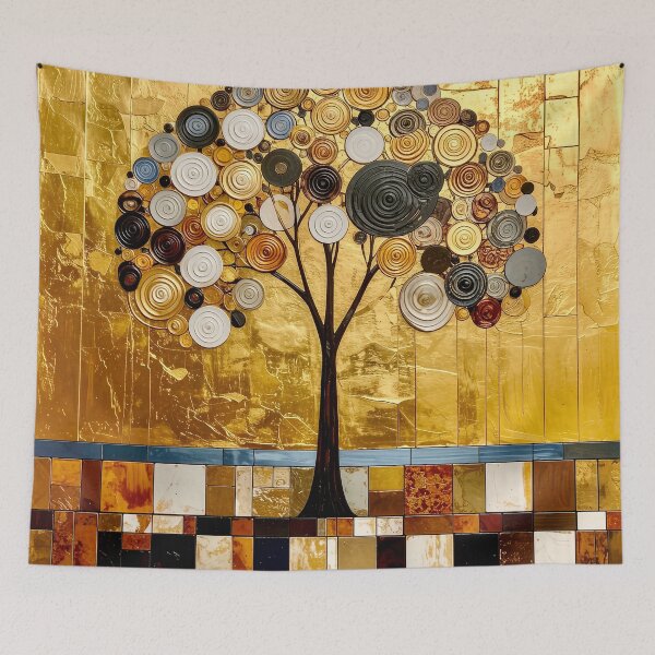 Item preview, Golden Tree of Life in Gustav Klimt Style designed and sold by Vicky Brago-Mitchell®.