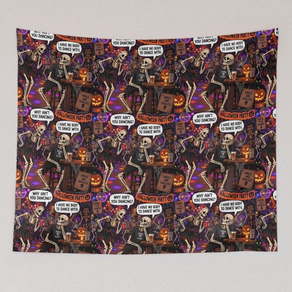 Item preview, No Body to Dance With Funny Skeleton Halloween designed and sold by Hornace88studio.