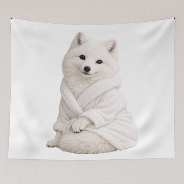 Item preview, Arctic Fox Fluffy Bathrobe designed and sold by Sillytoe.