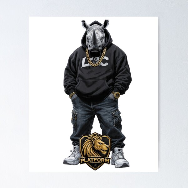 Item preview, Rhino Boss LC&LC Platform Hoodie Streetwear  designed and sold by LC&LCPlatform.