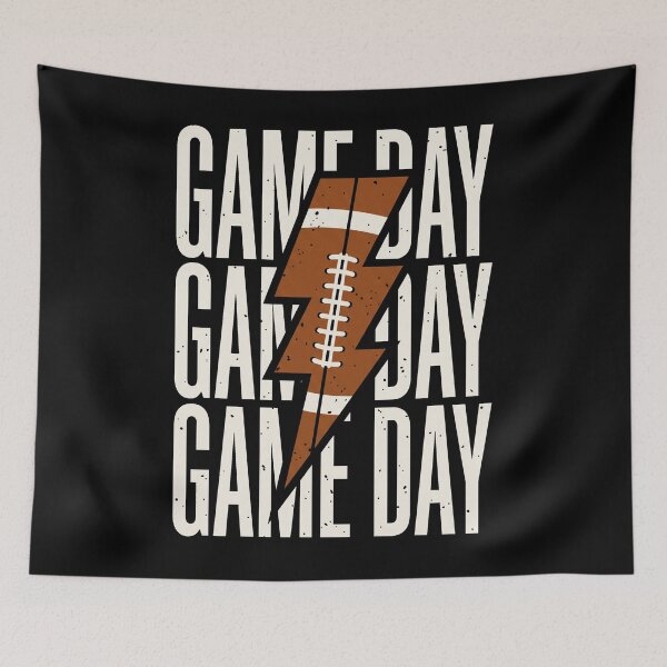 Item preview, Game Day Football Lightning Graphic Vintage Retro Style designed and sold by SofenArt.