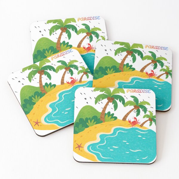 Item preview, Tropical Paradise Island with Crab. designed and sold by Kuevitaglowshop.