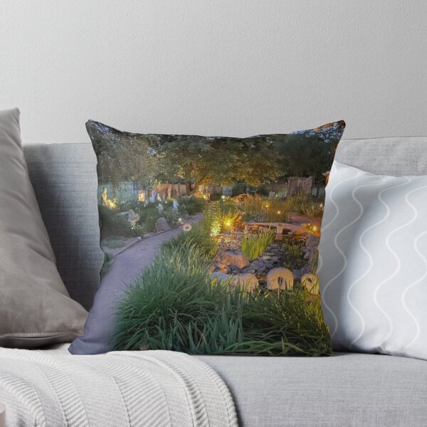 Item preview, Garden Path at Night with Warm Lights - Night Garden Photography designed and sold by DooodleGod.