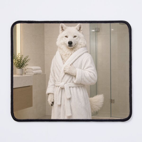 Item preview, Arctic Wolf White Bathrobe designed and sold by Sillytoe.