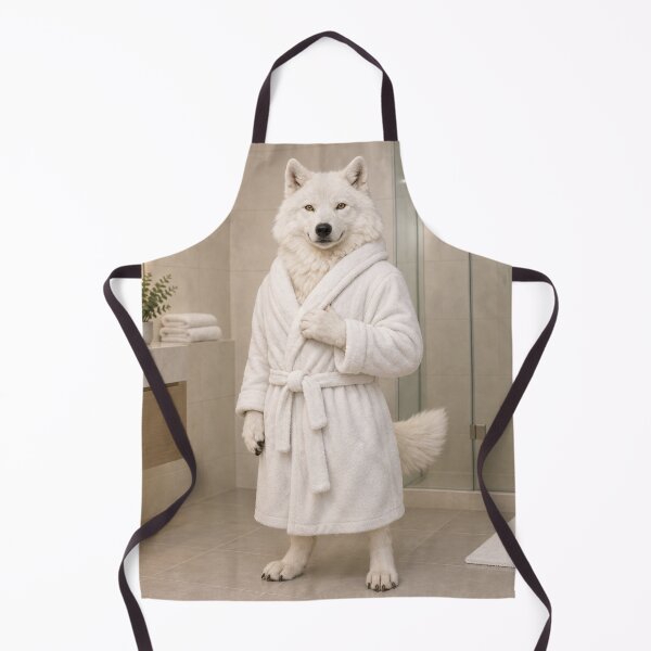 Aperçu de l'œuvre Peignoir blanc Arctic Wolf créée et vendue par Sillytoe.