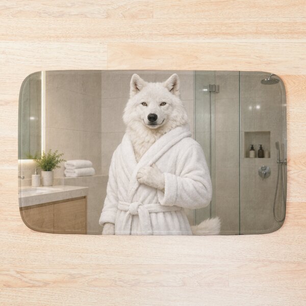 Item preview, Arctic Wolf White Bathrobe designed and sold by Sillytoe.