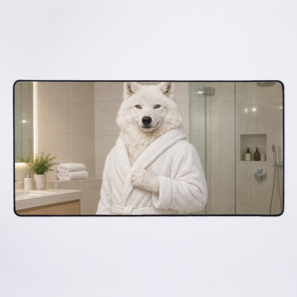 Item preview, Arctic Wolf White Bathrobe designed and sold by Sillytoe.