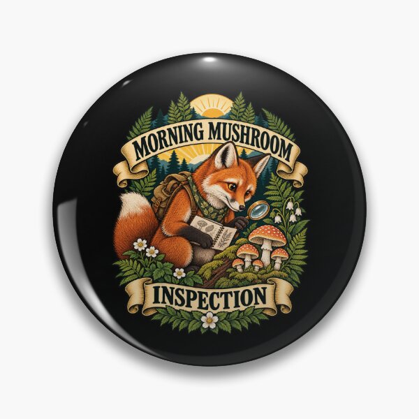 Artikelvorschau, Morgendliche Pilzinspektion – Schlauer Fuchs entworfen und verkauft von Good Mood Foundry.