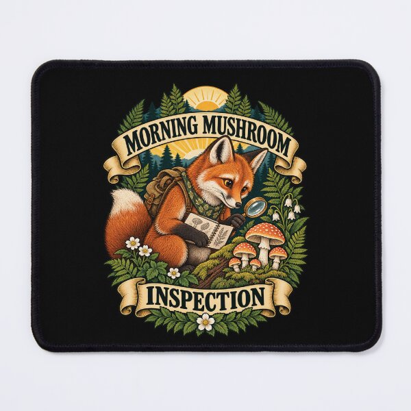 Item preview, Morning Mushroom Inspection - Clever Fox designed and sold by Good Mood Foundry.