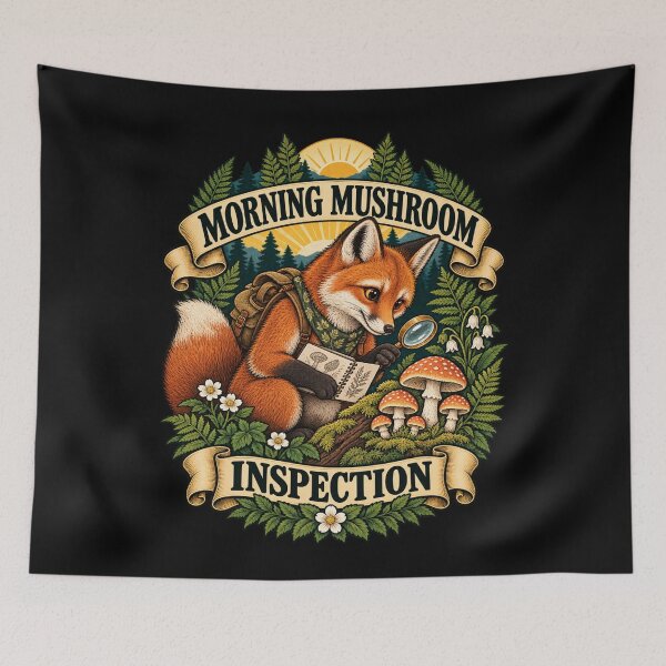 Item preview, Morning Mushroom Inspection - Clever Fox designed and sold by Good Mood Foundry.