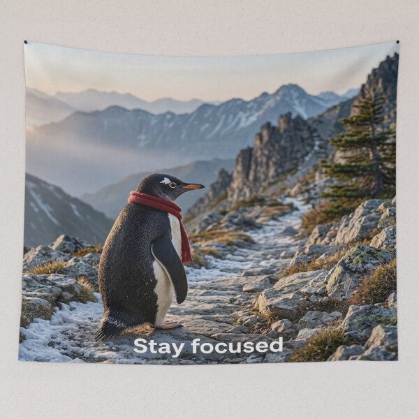 Item preview, Stay Focused Penguin designed and sold by Breezes-of-Ida.