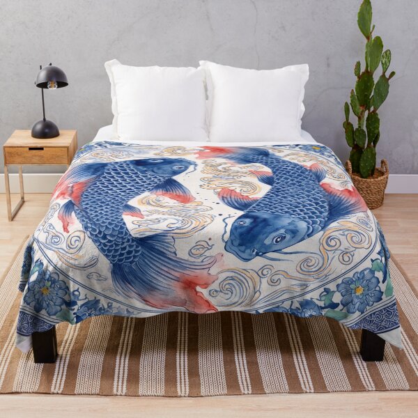 Item preview, Blue Koi Fish Chinoiserie designed and sold by Fani*.