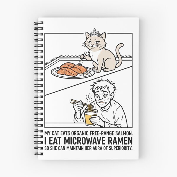 Item preview, My cat eats organic free-range salmon. I eat microwave ramen so she can maintain her aura of superiority. designed and sold by jrzvibe.