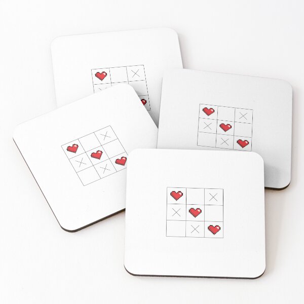 Item preview, Tic Tac Toe Hearts - Pixel Heart Winning Line Gamer Love designed and sold by qfa Originals.
