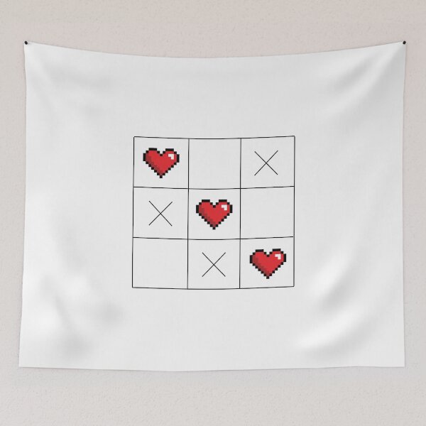 Item preview, Tic Tac Toe Hearts - Pixel Heart Winning Line Gamer Love designed and sold by qfa Originals.