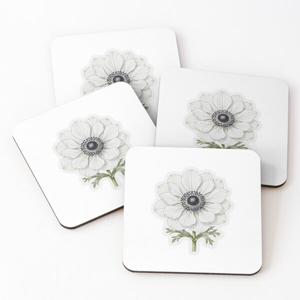 Item preview, Single White Anemone Flower | Minimalist Botanical | Elegant Floral Sticker designed and sold by FineLineBotanical .