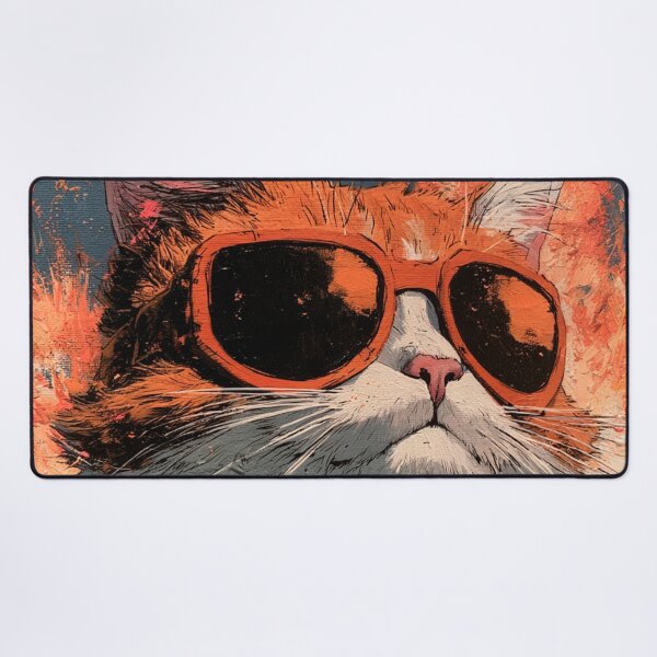 Item preview, Colorful abstract hipster cat with sunglasses designed and sold by dcrc.