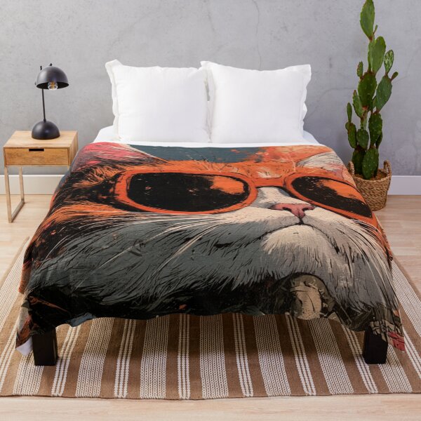 Item preview, Colorful abstract hipster cat with sunglasses designed and sold by dcrc.
