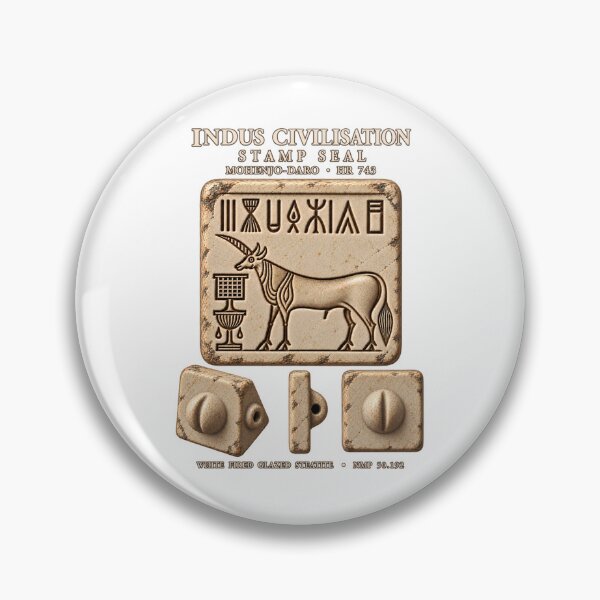 Item preview, Indus Valley Unicorn Seal Harappan Archaeology Art designed and sold by Larkfound Studio.