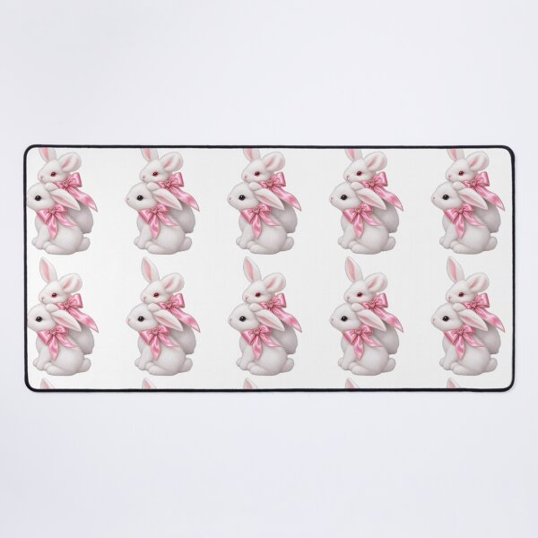 Item preview, Cute Coquette White Bunnies with Pink Ribbon Bows  designed and sold by LC&LCPlatform.