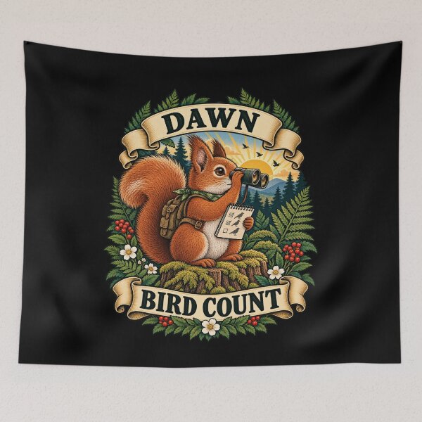 Item preview, Dawn Bird Count - Squirrel Naturalist designed and sold by Good Mood Foundry.