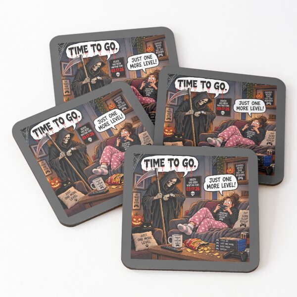 Item preview, Just One More Level Funny Grim Reaper Gamer designed and sold by Hornace88studio.