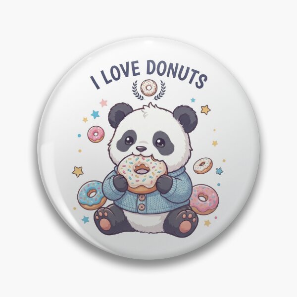 Item preview, Chibi Panda Loves Donuts designed and sold by cobano.