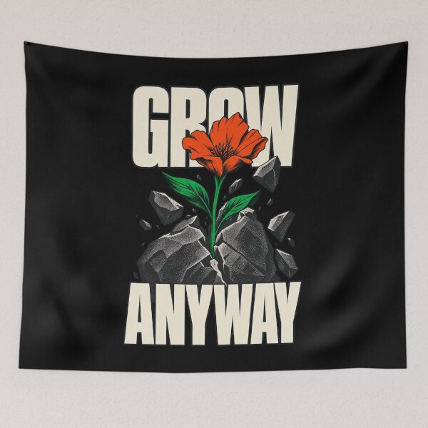 Item preview, Grow Anyway – Wildflower Breaking Through Rock designed and sold by PG Shop Art.