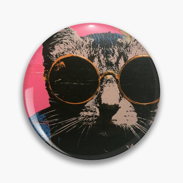 Aperçu de l'œuvre Chat hipster abstrait et coloré avec des lunettes de soleil créée et vendue par dcrc.