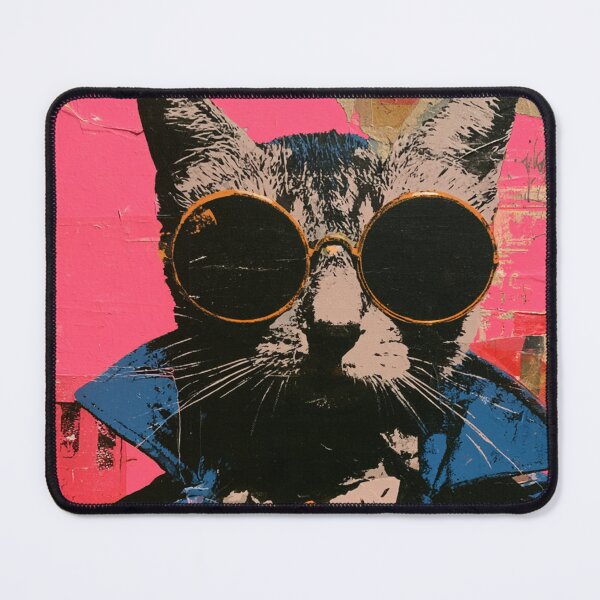 Item preview, Colorful abstract hipster cat with sunglasses designed and sold by dcrc.