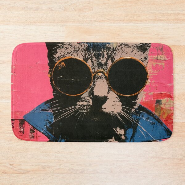 Item preview, Colorful abstract hipster cat with sunglasses designed and sold by dcrc.
