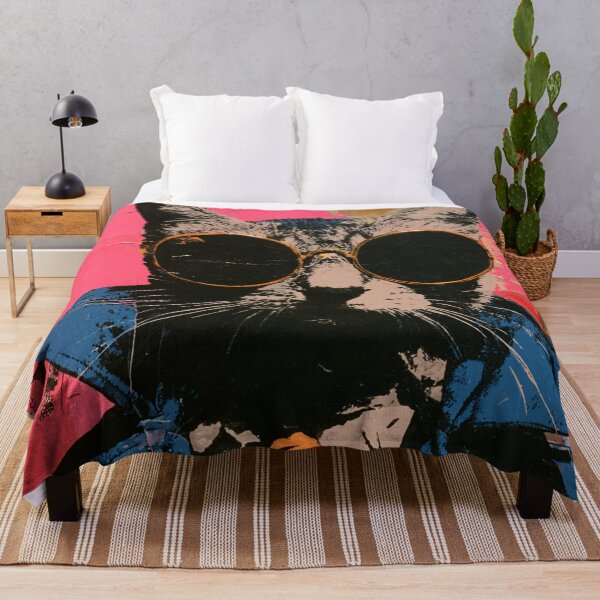 Item preview, Colorful abstract hipster cat with sunglasses designed and sold by dcrc.