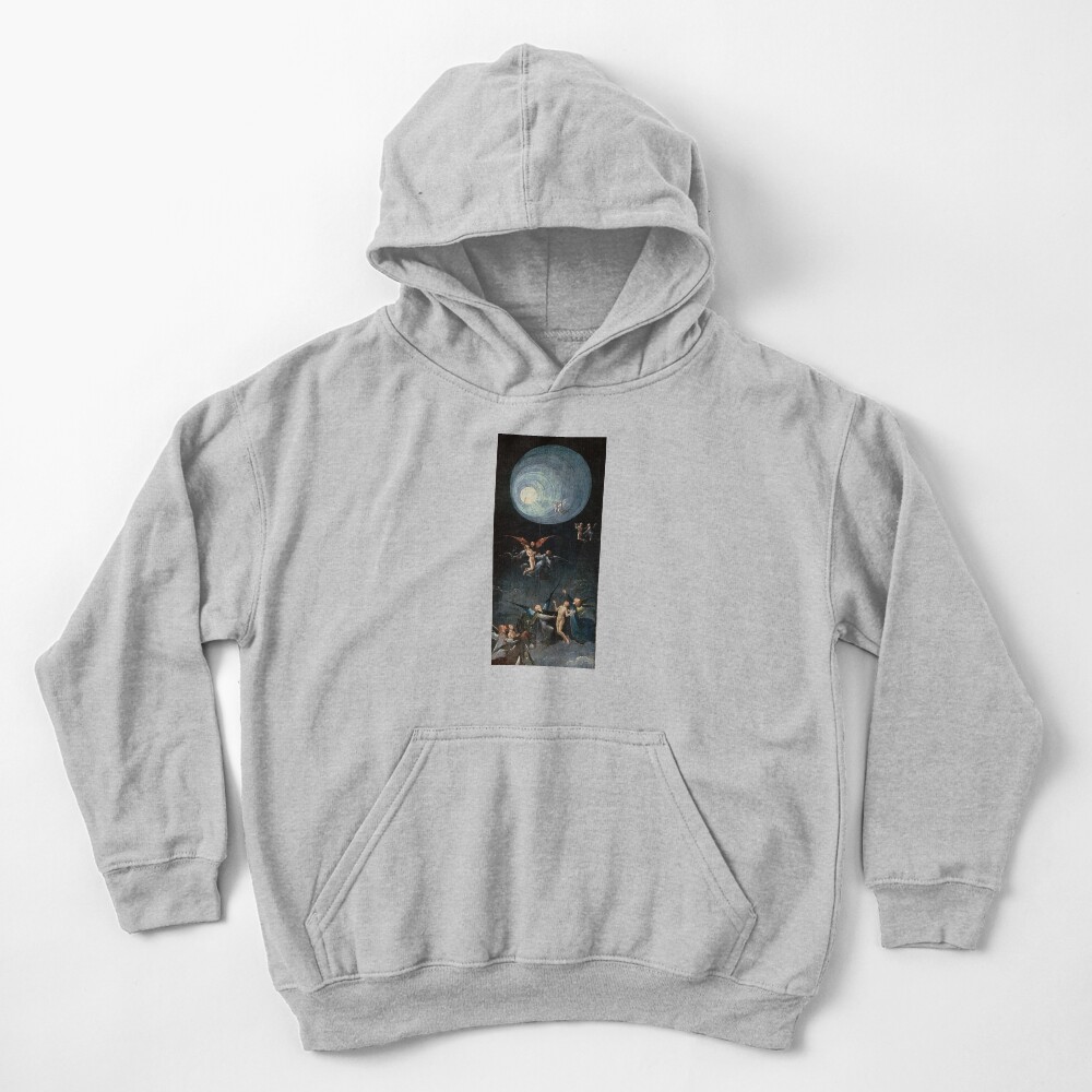 Hieronymus Bosch, kids_hoodie,youth,heather_grey,flatlay_front,square