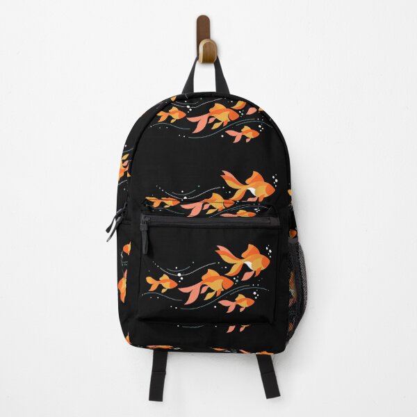 Item preview, Bright orange goldfish swim together, creating a lively scene with bubbles floating around them designed and sold by ElegantOutlines.