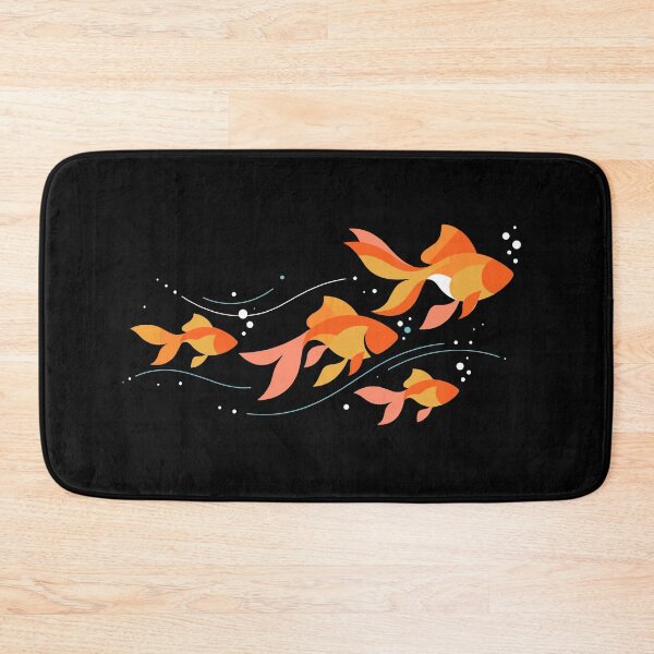 Item preview, Bright orange goldfish swim together, creating a lively scene with bubbles floating around them designed and sold by ElegantOutlines.