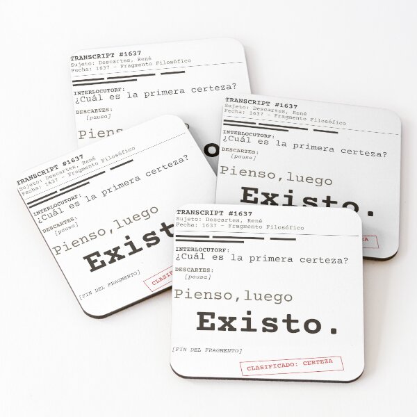 Item preview, I think, therefore I am. Descartes transcript (clear Spanish) designed and sold by Will-to-Power.