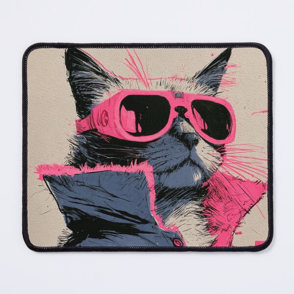 Item preview, Colorful abstract hipster cat with sunglasses designed and sold by dcrc.
