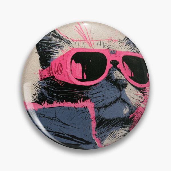 Aperçu de l'œuvre Chat hipster abstrait et coloré avec des lunettes de soleil créée et vendue par dcrc.