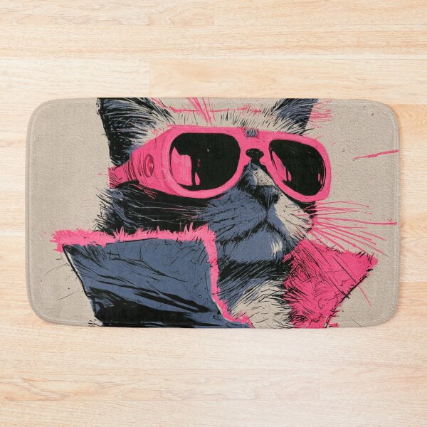 Item preview, Colorful abstract hipster cat with sunglasses designed and sold by dcrc.