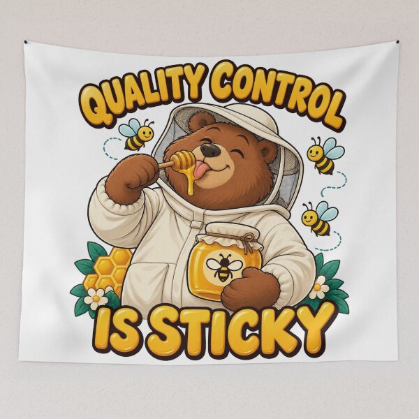 Item preview, Beekeeper Bear Quality Control Is Sticky designed and sold by SAS-Designer.