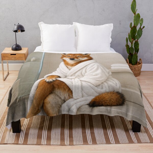 Item preview, Ethiopian Wolf White Bathrobe designed and sold by Sillytoe.