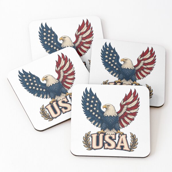 Item preview, USA Bald Eagle – American Flag Patriotic Design designed and sold by PG Shop Art.