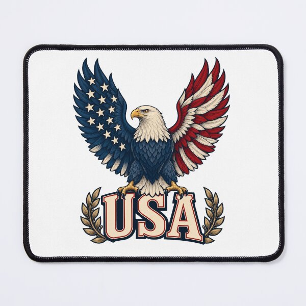 Item preview, USA Bald Eagle – American Flag Patriotic Design designed and sold by PG Shop Art.